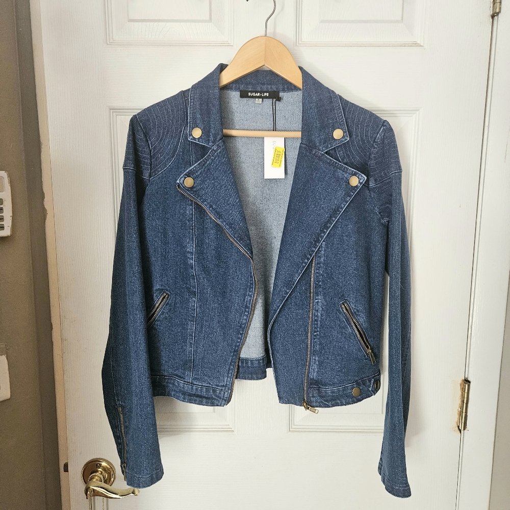 New Sugarlips Moto Jean Jacket M